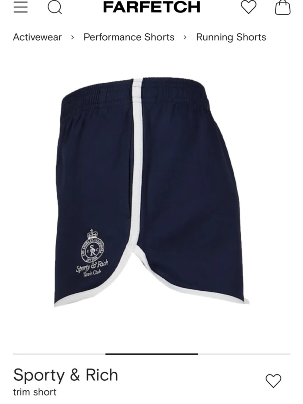 Sporty & Rich Women’s Small Embroidered Blue Tennis Shorts - Picture 3 of 5